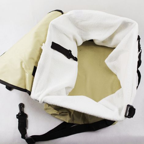 Siège rehausseur portable et étanche pour chien de voiture, avec laisse de sécurité amovible et poche de rangement zippée. (1/3)
