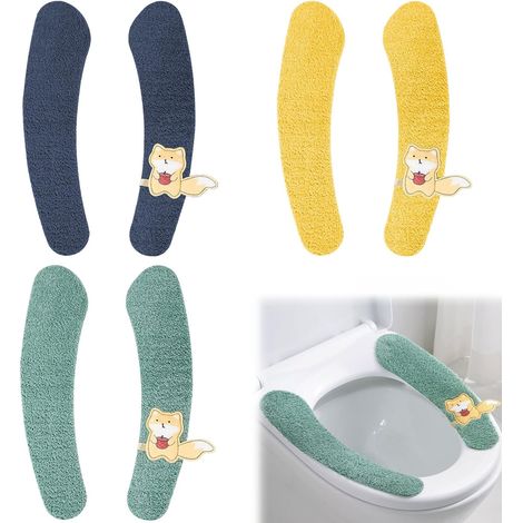 Lot de 3 coussins de toilette adhésifs autocollants, protection pour siège de WC, toute saison