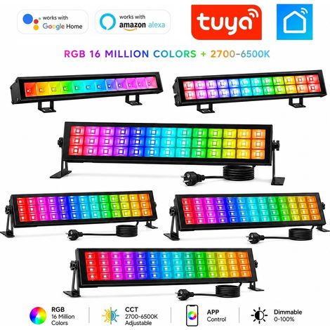 Tuya Barra Lineare LED RGB+CCT Smart WiFi e Bluetooth IP65 da Esterno Nera 48W (1/5)