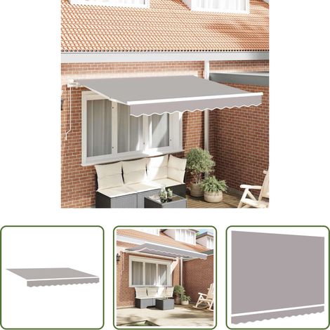vidaXL Ombrage extérieur - Toile de rechange pour auvent Gris clair 3 x 2,5 m Polyester (1/5)