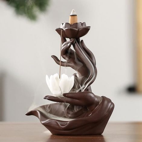 Brûleur D'encens - Cœur De Lotus - Céramique Argile Yixing - Intérieur Décoratif - 1 Pièce (1/4)