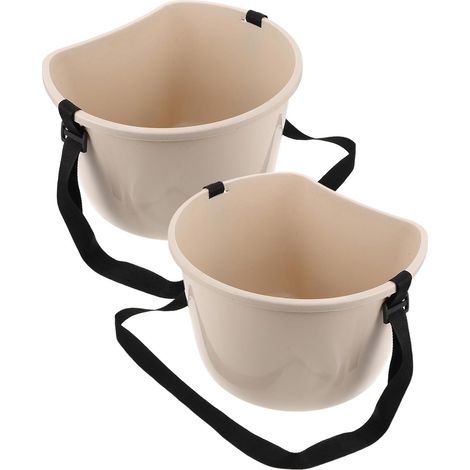 2 Pièces Seau de Récolte Multifonction 22 Lb Blanc 2 Pièces avec Bandoulière Réglable, Outil de Cueillette pour Fruits et Légumes, Épandeur D’engrais Portable pour Jardin et Ferme (1/5)