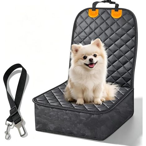 Waterproof Front Car Seat Cover for Dogs, Anti-Scratch, Non-Slip Protection with 1 Seat Belt, Universal Cover for Car SUV Truck