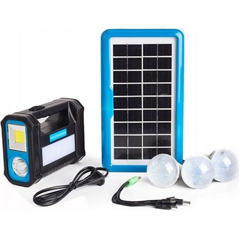 Solar Ladegerät Powerbank Camping Solarpanel XL Lampen Set