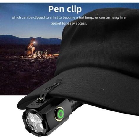 X23 Mini Lampe de Poche LED USB-C Rechargeable Petite Lumineuse 5 Modes Lampe Stylo Portatif Etanche Longue Durée de Vie des Piles (1/5)