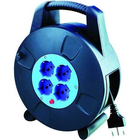 Enrouleur de prise 4 Schuko 10/16A+T 3X1,5 10 M