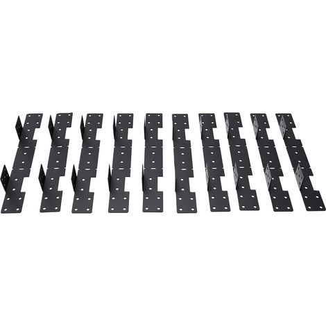 10 supports de limon réglables, connecteurs de terrasse invisibles pour limons 2x12, compatibles avec la plupart des angles courants. (1/5)