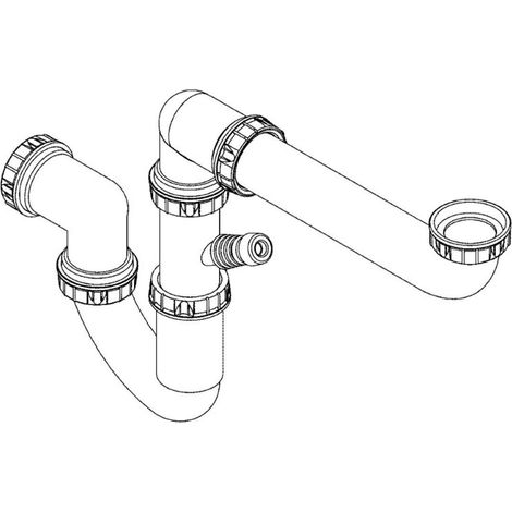 Siphon 42616 pour évier encastré en plastique chromé