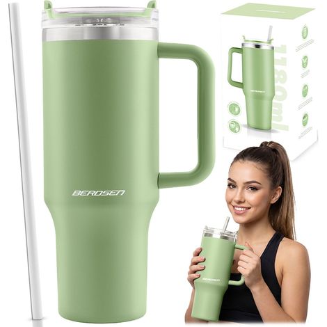 Vacuum Insulated Stainless Steel Mug with Straw, 1180 ml (1/5)