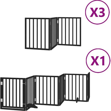 Maison Exclusive - Cancello Cani Porta Pieghevole Nero 15 Pannelli 750 cm Pioppo (1/5)