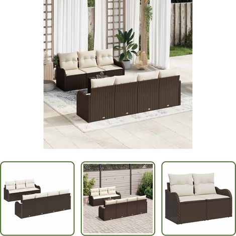 Terrassensofa -  Gartensofa-set Braun 55 x 55 x 37 cm Poly-Rattan (1/5)