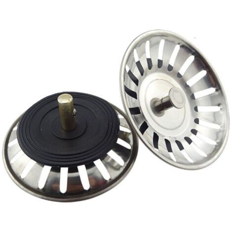 2 pezzi cestello universale filtro lavello cucina in acciaio inox 8 cm tappo lavello INHHUB (1/4)