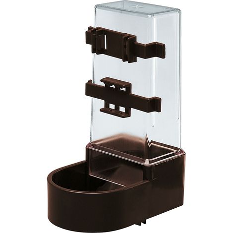 Ferplast Mangeoire FPI 4518 Mangeoire à oiseaux pour eau et nourriture avec fixation externe. Variante - Misure: 11.6 x 13.7 x h 21.2 cm - Marron