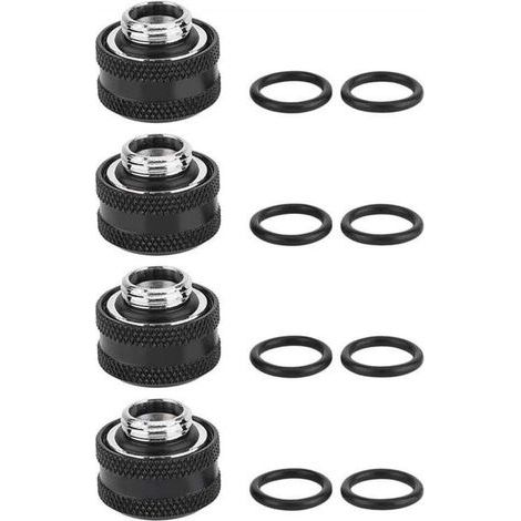 4 Pcs / Pack Water Cooling Compression Fitting for Rigid Acrylic Tube OD 16mm Black (1/3)