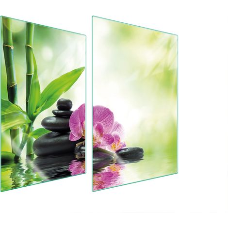 GLASSCHUTZPLATTE FÜR KÜCHE 2x35x52 ORCHIDEE