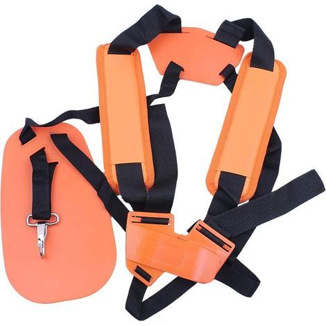 AIDUCHO Universeller, verstellbarer Doppelschultergurt mit Polsterung für Freischneider, Trimmer, Rasenmäher, Gartenarbeit, Baumschnitt, Motorscheren – Nylon – Orange (1/5)