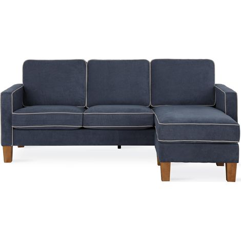 Bowen-Canapé 3 places avec chaise longue en bleu (1/5)