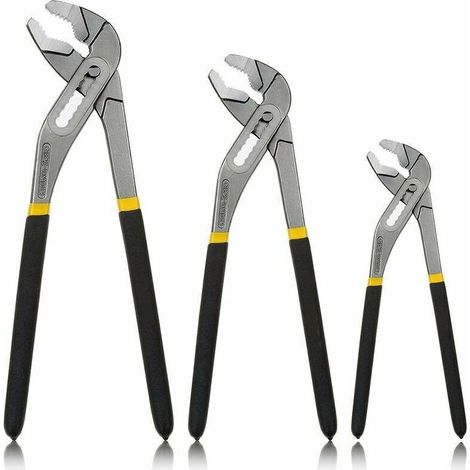 Pince multiprise réglable 3 pièces, poignées à -DOUble revêtement – Acier au chrome vanadium, idéale pour les projets de bricolage et les réparations à domicile (200, 250, 300 mm)-DOU