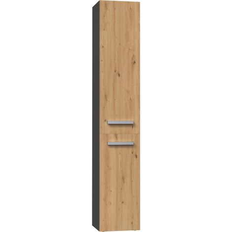 Commode 8 Tiroirs : Chêne Wotan / Noir, 120 × 101 × 39 cm (1/4)