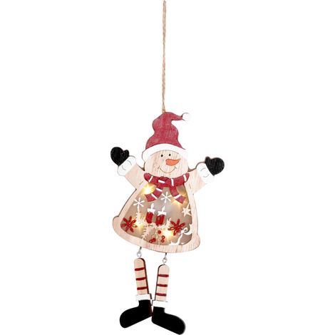 Dekoration MagicHome Weihnachten, Schneemann, LED, hängend, MDF, 12,5x2x23,5 cm (1/3)