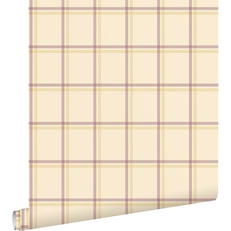 papier peint vichy jaune et rouge - ESTAhome (1/5)