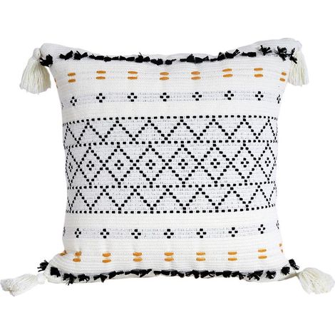 Juego de 2 fundas de cojín decorativas con borlas - Estilo bohemio - Para sofá, dormitorio, sala de estar, coche - 45 x 45 cm (1/5)