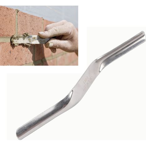Outil professionnel de jointoiement de briques en acier inoxydable, 1/2 po x 5/8 po, lame incurvée à double extrémité pour le remplissage et le scellement de la maçonnerie (1/5)