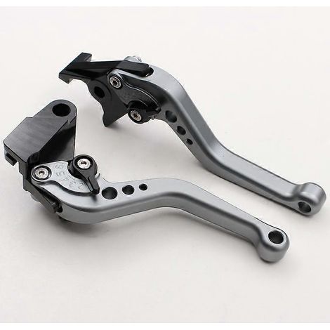 Convient pour la moto Kawasaki Z750S : tringlerie de frein et d'embrayage modifiée, poignée de frein en alliage d'aluminium (couleur titane avec tige courte). (1/5)