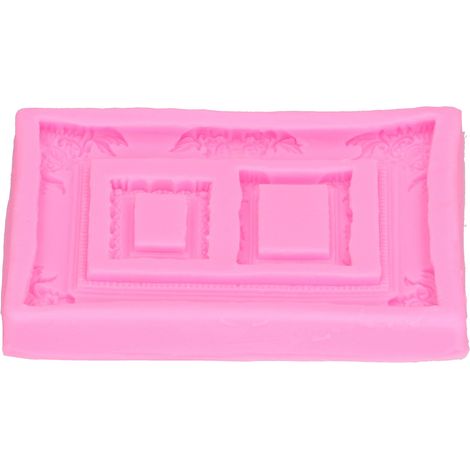 Moule en silicone pour cadre photo rétro, outil de décoration pour fondant, gâteau, chocolat et pâte à modeler, rose