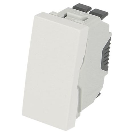 Interrupteur poussoir à bascule - 1 module pour goulotte - Couleur matériel - Blanc (1/3)