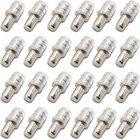 100 pièces Taquets D'étagère Support D'étagère Taquets à Enfoncer Taquet Support Tablette à Enfoncer 5 mm avec Manchon en Caoutchouc pour Étagère en Bois