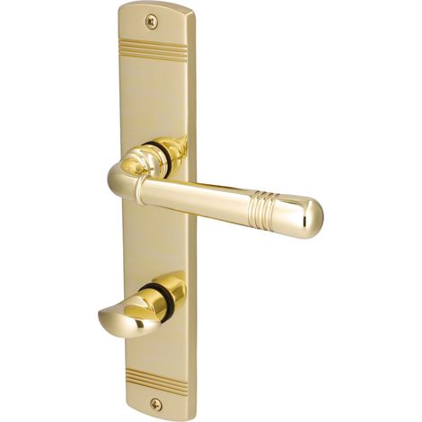 Alpertec WC-Langschildgarnitur Sale Messing gold abgerundet Beschläge