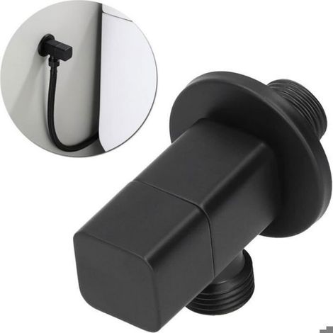 Robinet d'angle noir G1/2 pour l'alimentation en eau des salles de bain et des toilettes (1/4)