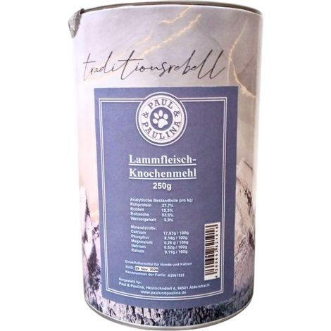 Harina de hueso de cordero para perros y gatos 250 g/1 kg Dieta BARF Paul & Paulina Harina de hueso de cordero para perros y gatos 250 g/1 kg Dieta BARF Paul & Paulina (1/2)