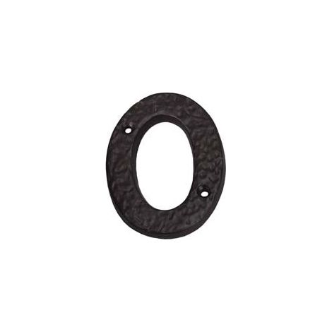 NUMERO CIVICO "0" IN FERRO NERO OPACO