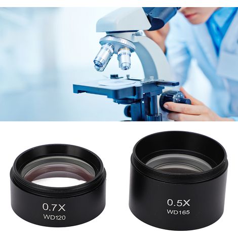 Kit d'objectifs pour microscope (lentilles 0,7X et 0,5X) et objectifs auxiliaires pour microscope. (1/5)
