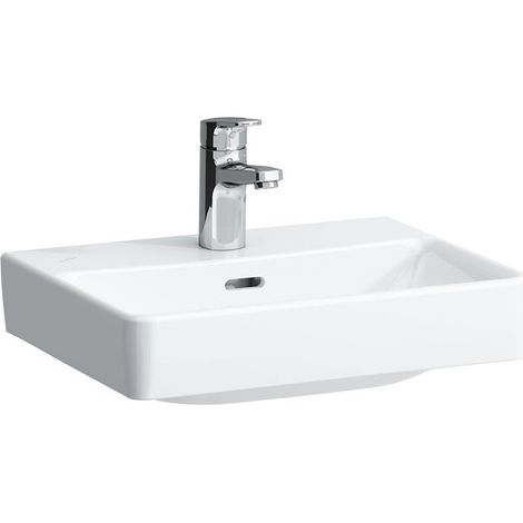 Lave-mains LAUFEN PRO S design spécial, 450 x 340 mm sans trop-plein, 1 trou de robinetterie design blanc LAUFEN