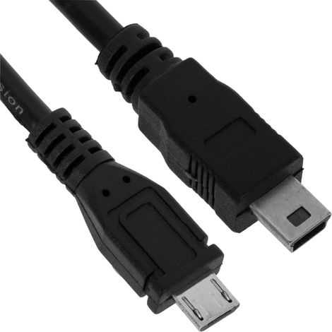 BeMatik - Cable USB (type B MiniUSB5pin-M/M-Micro USB de type B) 1,8 m (1/5)
