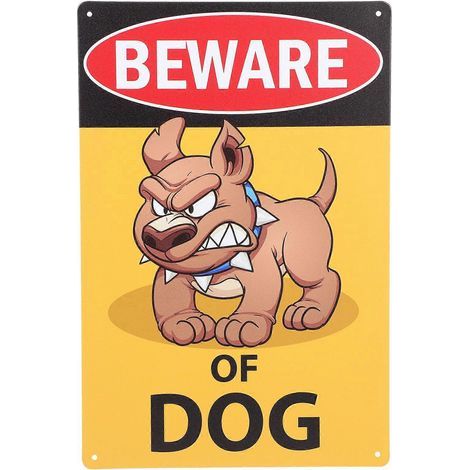 Panneau « Attention au chien » pour jardin ou cour - Panneau d'avertissement - Peinture en fer forgé-30.2X20.1X0.2CM (1/2)