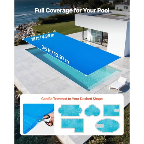 Bâche Solaire Piscine Rectangulaire 11x4,9 m Couverture Solaire Piscine 0,3 mm Bâche à Bulles Polyéthylène pour Piscines Hors Sol C… (1/5)