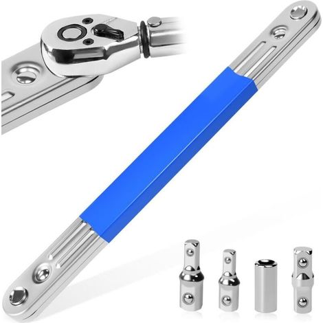 Clé d'Extension Décalée 1/4", 3/8", 1/2" Clé à Douille à Rallonge Décalée Offset Extension Wrench Rallonge à Douille pour Mécaniciens (1/5)