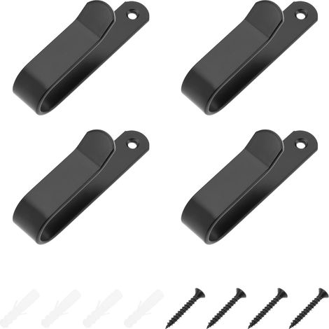 Lot de 4 supports muraux pour planche de surf et planche de surf, planche à roulettes, supports d'étagère en fer massif noir avec vis de montage, 99 x 20 mm (1/5)