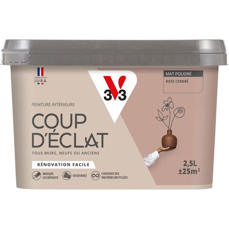 Peinture murale intérieure Coup d'Éclat® V33 Rose cendré Mat Poudré 2,5L