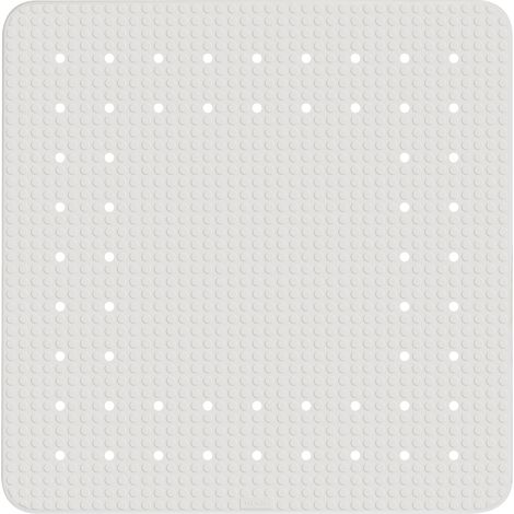 Wenko – Tapis de douche antidérapant 54 x 54 cm en caoutchouc naturel – Ventouses pour fixation sécurisée – Confort et sécurité dans la douche