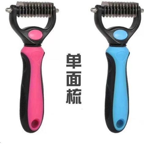 Peigne à nœuds pour animaux, nettoyage et élimination des poils (trompette bleue)