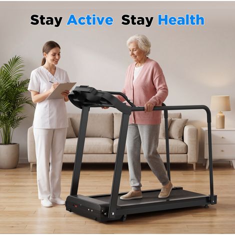 Tapis de course électrique inclinable 2 niveaux, 120 kg, avec application OKMYHOME (1/5)