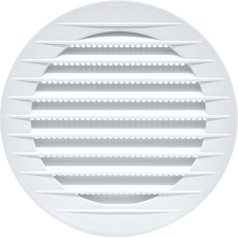 Rejilla de ventilación redonda empotrable con mosquitera fabricada en ABS de color blanco Ø10cm Ø13cm EDM