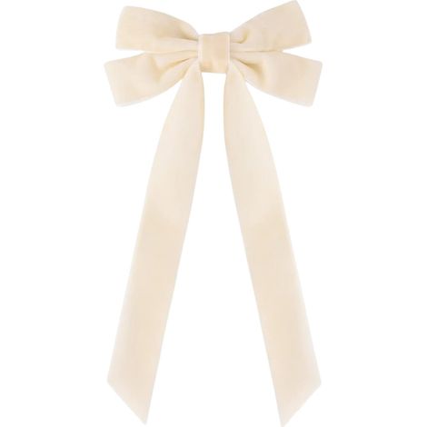 Bow - Velvet - Pre-Tied - For Christmas Tree Wreath Decoration - Indoor Outdoor Use - Beige - 1 Piece (1/5)