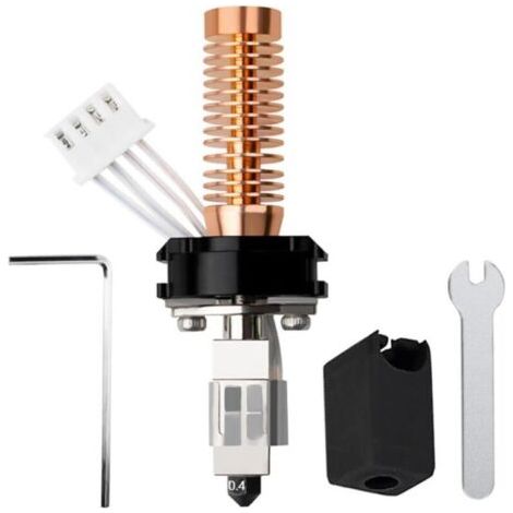 Pair Tête d'impression en céramique 0,4 mm pour Flashforge Adventurer 5M/5M Pro, 24 V 48 W, avec buse durcie à démontage rapide, cartouche chauffante, dissipateur thermique, couvercle en silicone (1/5)