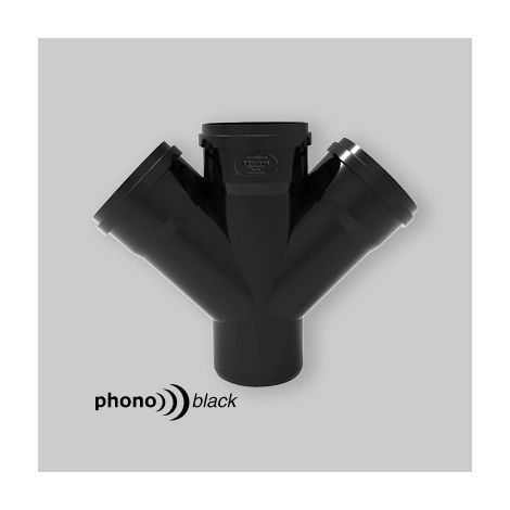 "BRAGA DOPPIA A 45° MASCHIO/FEMMINA """"PHONOBLACK"""" Ø100 x Ø40/40" (1/3)